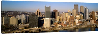 High angle view of buildings in a city, Pittsburgh, Pennsylvania, USA Canvas Art Print - Pittsburgh Skylines
