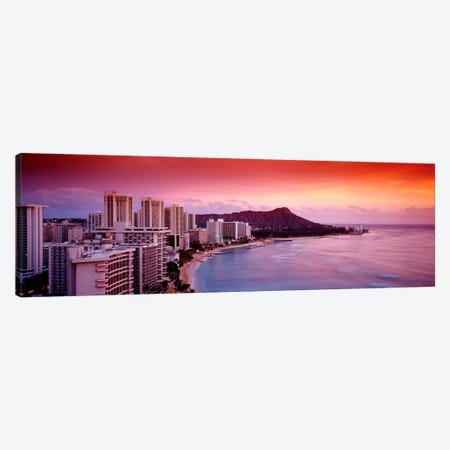 Sunset Honolulu Oahu HI USA Canvas Print #PIM2283} by Panoramic Images Canvas Print
