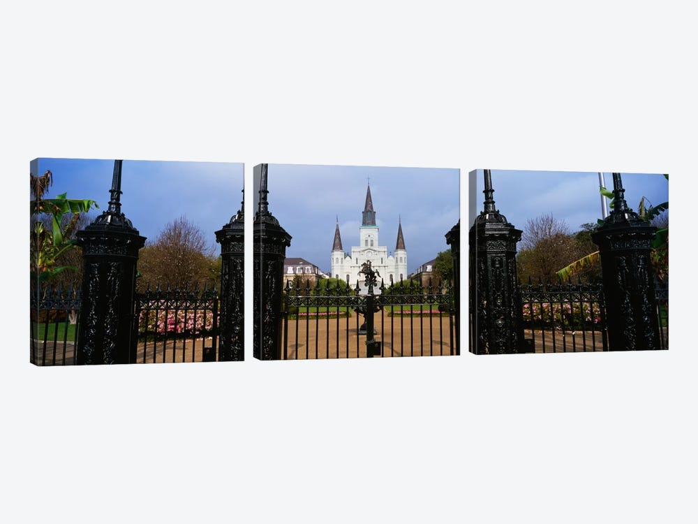 Facade of a church, St. Louis Cathedral, New Orleans, Louisiana, USA by Panoramic Images 3-piece Art Print