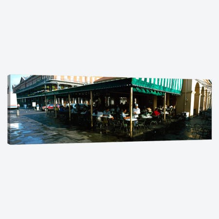 Tourists at a coffee shop, Cafe Du Monde, Decatur Street, French Quarter, New Orleans, Louisiana, USA Canvas Print #PIM2289} by Panoramic Images Art Print