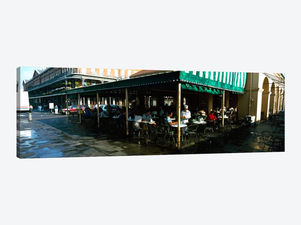 Tourists at a coffee shop, Cafe Du Monde, Decatur Street, French Quarter, New Orleans, Louisiana, USA by Panoramic Images 1-piece Canvas Artwork
