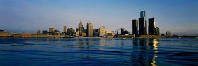 Buildings at the waterfront, Detroit, Michigan, USA #3 by Panoramic Images canvas print