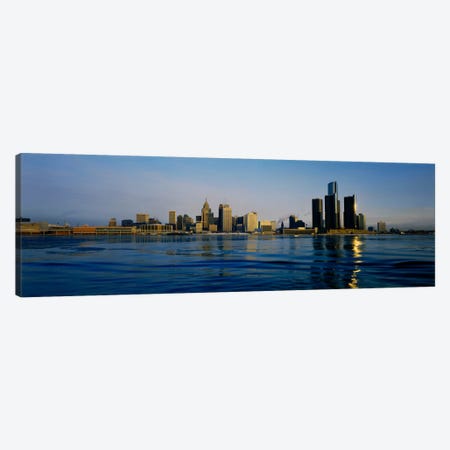 Buildings at the waterfront, Detroit, Michigan, USA #3 Canvas Print #PIM2293} by Panoramic Images Canvas Artwork