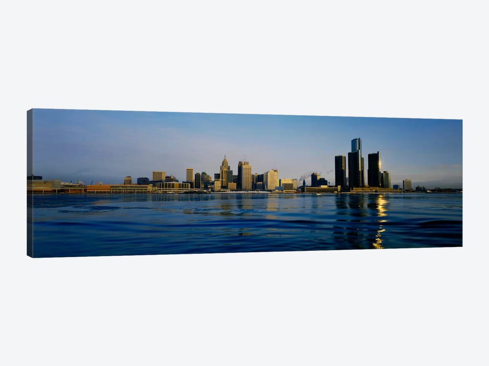 Buildings at the waterfront, Detroit, Michigan, USA #3 by Panoramic Images 1-piece Canvas Art Print