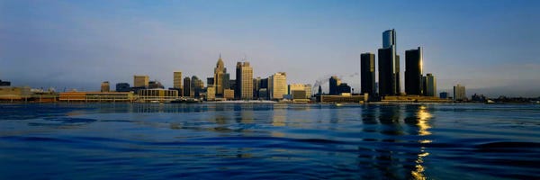 Detroit: Buildings at the waterfront, Detroit, Michigan, USA #3 by Panoramic Images