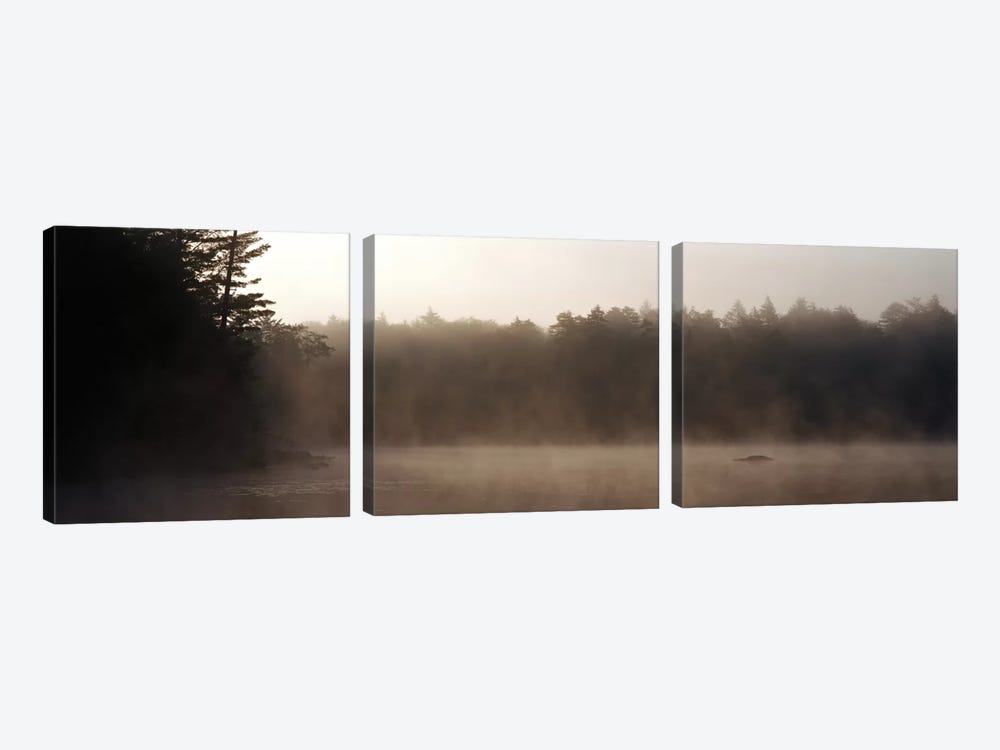 Morning Mist Adirondack State Park Old Forge NY USA by Panoramic Images 3-piece Canvas Wall Art