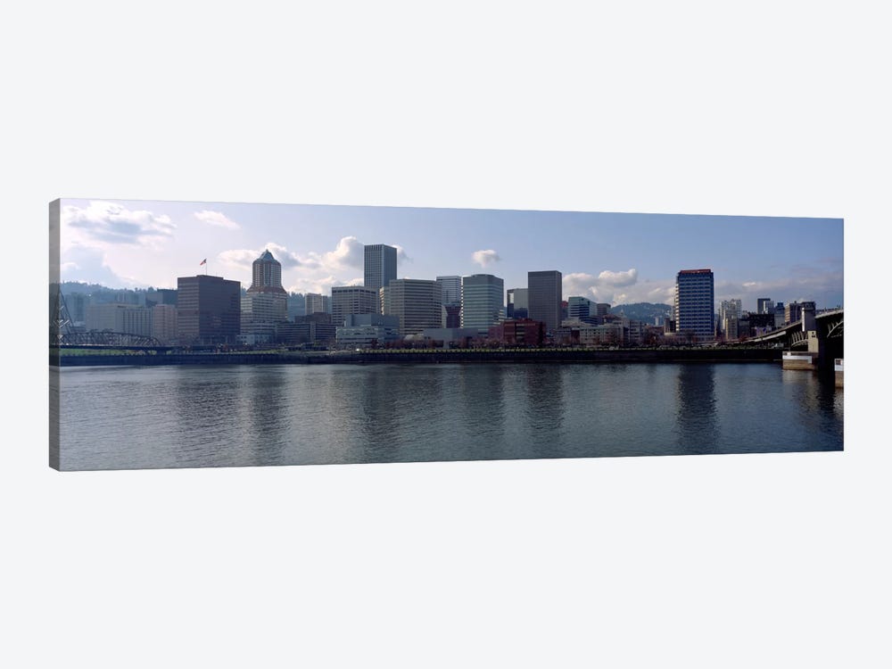 Skyscrapers along the river, Portland, Oregon, USA by Panoramic Images 1-piece Canvas Artwork