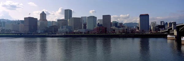 Portland: Skyscrapers along the river, Portland, Oregon, USA by Panoramic Images