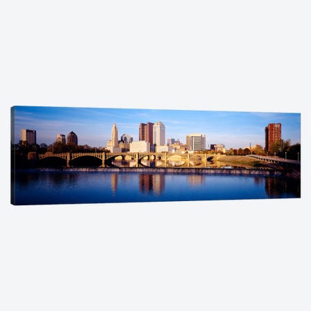 Bridge across a river, Scioto River, Columbus, Ohio, USA Canvas Print #PIM2298} by Panoramic Images Canvas Art