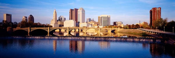 Ohio: Bridge across a river, Scioto River, Columbus, Ohio, USA by Panoramic Images