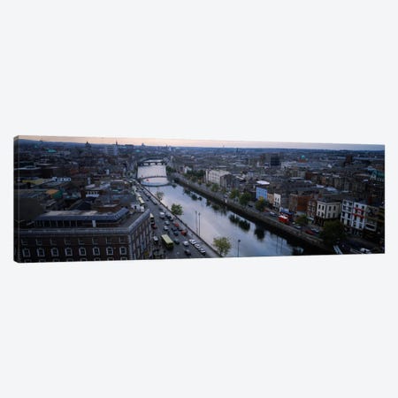Aerial View Of River Liffey, Dublin, Leinster Province, Republic Of Ireland Canvas Print #PIM2300} by Panoramic Images Canvas Wall Art