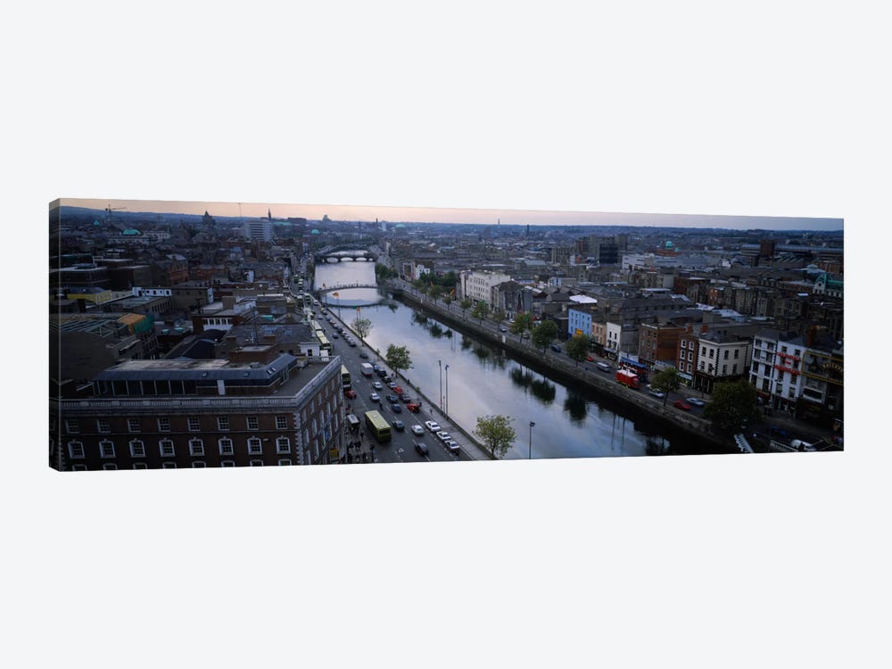 Aerial View Of River Liffey, Dublin, Leinster Province, Republic Of Ireland by Panoramic Images 1-piece Canvas Wall Art