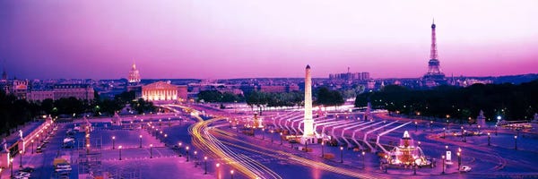 Paris Photography: Dusk Place de la Concorde Paris France by Panoramic Images