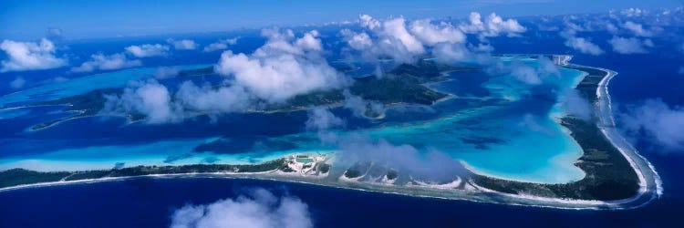 Cloudy Aerial View, Bora Bora, Leeward Islands, Society Islands, French Polynesia