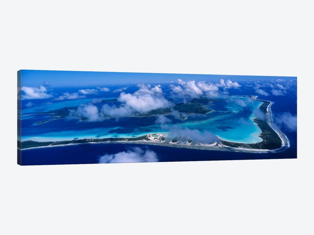 Cloudy Aerial View, Bora Bora, Leeward Islands, Society Islands, French Polynesia by Panoramic Images 1-piece Canvas Print