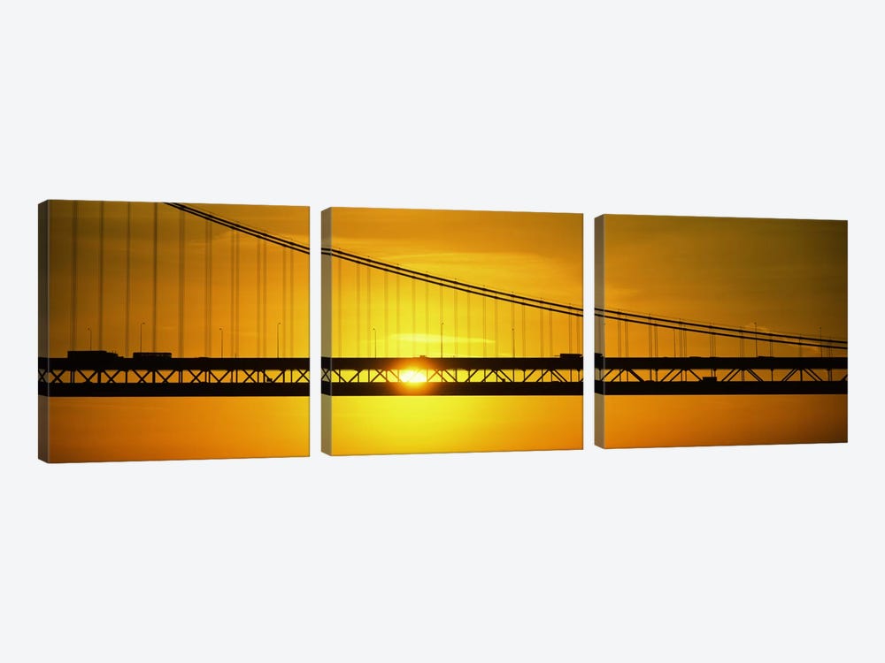 Sunrise Bay Bridge San Francisco CA USA by Panoramic Images 3-piece Canvas Artwork