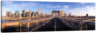 Pedestrian Walkway Brooklyn Bridge New York NY USA Canvas Art Print - Famous Bridges