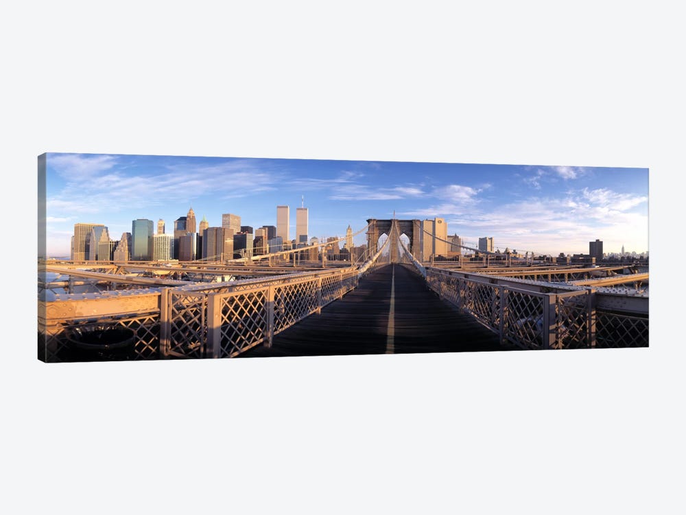 Pedestrian Walkway Brooklyn Bridge New York NY USA by Panoramic Images 1-piece Canvas Print