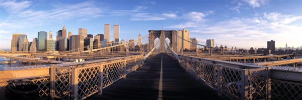Brooklyn Bridge: Pedestrian Walkway Brooklyn Bridge New York NY USA by Panoramic Images