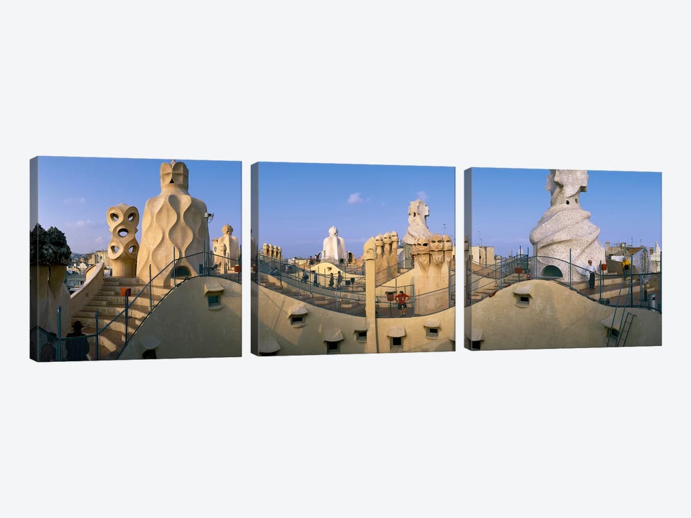 Casa Mila Barcelona Spain by Panoramic Images 3-piece Canvas Art