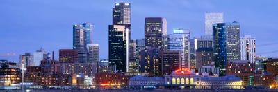 Buildings lit up at duskDenver, Colorado, USA by Panoramic Images canvas print