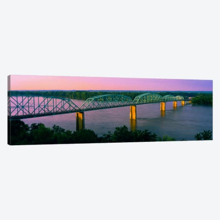 Champ Clark Bridge At Dusk, Louisiana, Missouri, USA Canvas Print #PIM2326} by Panoramic Images Canvas Art Print