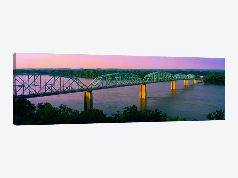 Champ Clark Bridge At Dusk, Louisiana, Missouri, USA by Panoramic Images 1-piece Canvas Wall Art