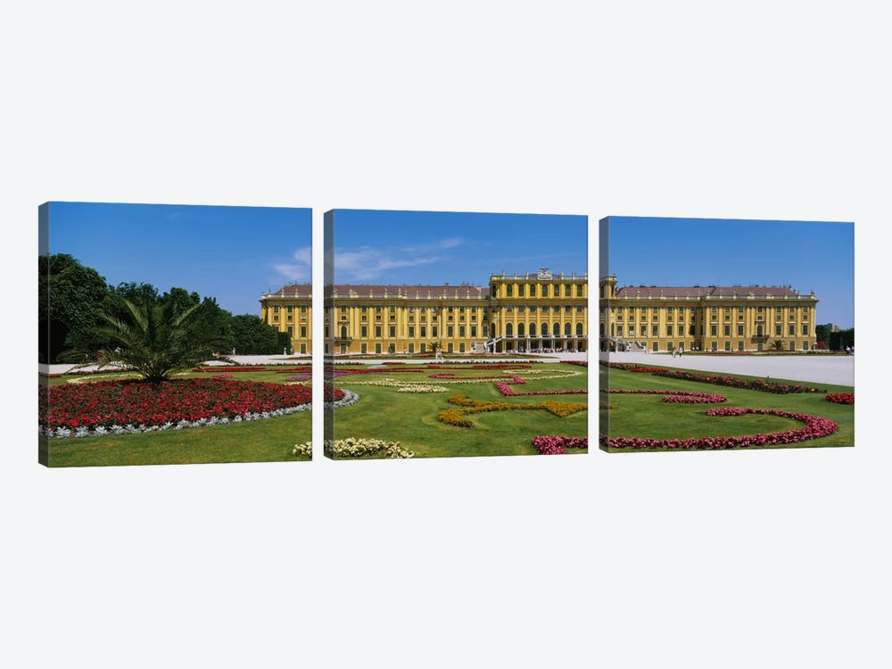 Facade of a building, Schonbrunn Palace, Vienna, Austria by Panoramic Images 3-piece Art Print