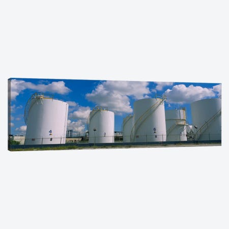 Storage tanks in a factory, Miami, Florida, USA Canvas Print #PIM2332} by Panoramic Images Canvas Print