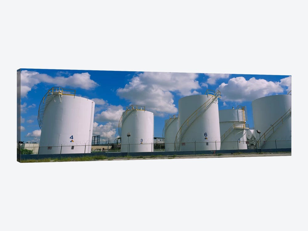 Storage tanks in a factory, Miami, Florida, USA by Panoramic Images 1-piece Canvas Art Print