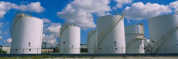 Miami: Storage tanks in a factory, Miami, Florida, USA by Panoramic Images