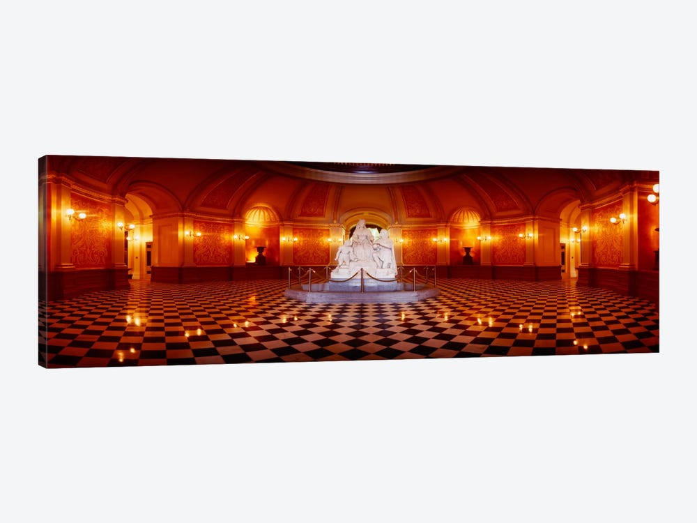 Statue surrounded by a railing in a building, California State Capitol Building, Sacramento, California, USA by Panoramic Images 1-piece Canvas Art