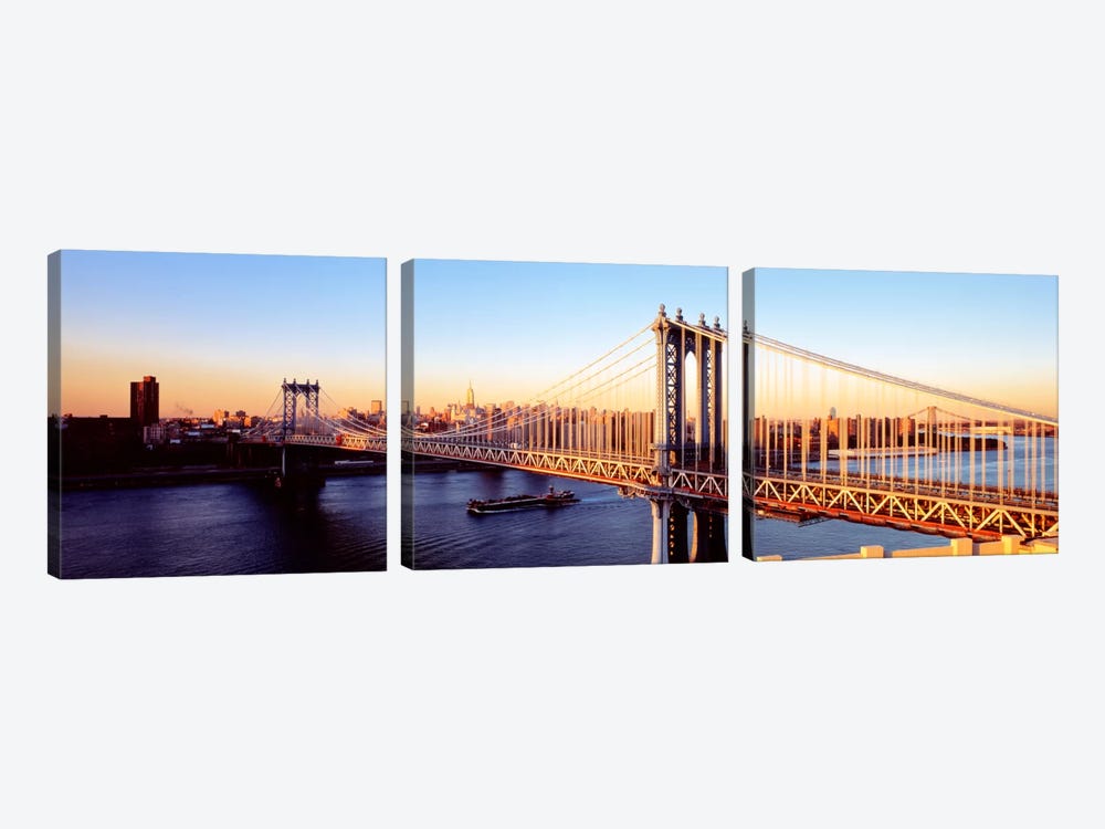 Manhattan Bridge, NYC, New York City, New York State, USA by Panoramic Images 3-piece Canvas Art