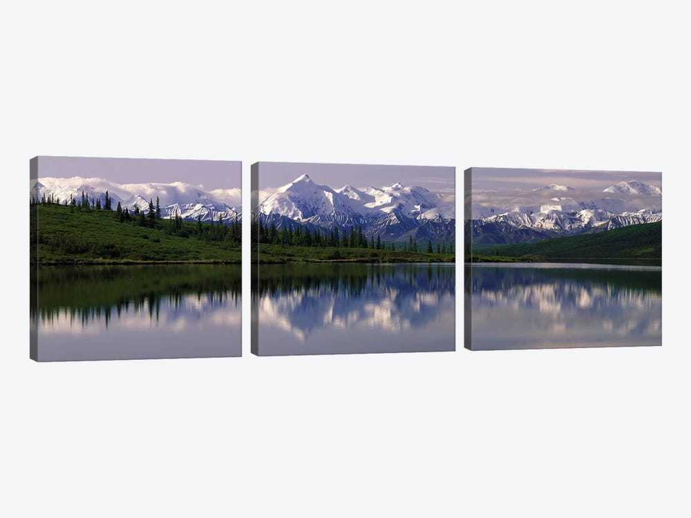 Wonder Lake Denali National Park AK USA by Panoramic Images 3-piece Canvas Print