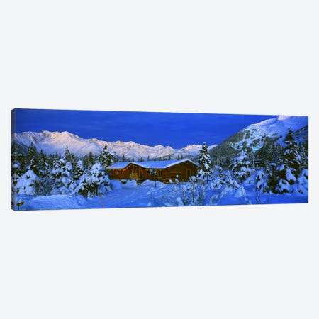 Mountainside Cabin Near Mount Alyeska, Chugach Mountains, Alaska, USA Canvas Print #PIM2357} by Panoramic Images Canvas Art
