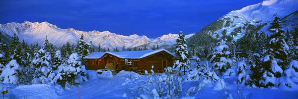 Alaska: Mountainside Cabin Near Mount Alyeska, Chugach Mountains, Alaska, USA by Panoramic Images