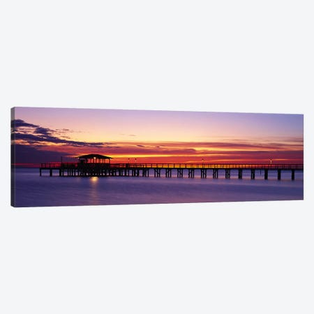 Sunset Mobile Pier AL USA Canvas Print #PIM2361} by Panoramic Images Canvas Art
