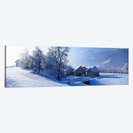 Winter Farm Austria Canvas Print #PIM2395} by Panoramic Images Canvas Artwork
