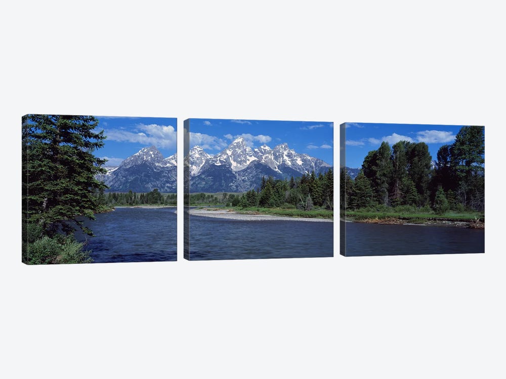 Snake River & Grand Teton WY USA 3-piece Canvas Art Print