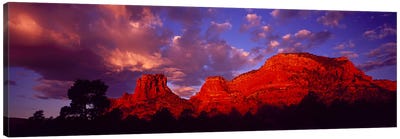 Rocks at Sunset Sedona AZ USA Canvas Art Print - Panoramic Photography