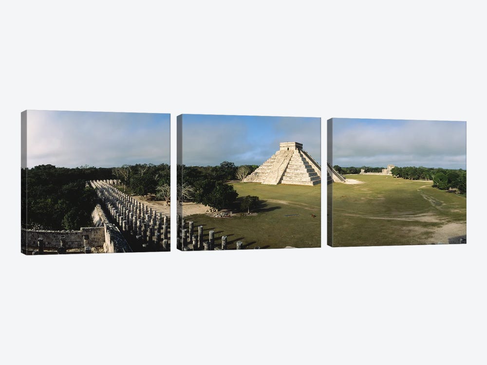 Pyramid Chichen Itza Mexico by Panoramic Images 3-piece Canvas Wall Art