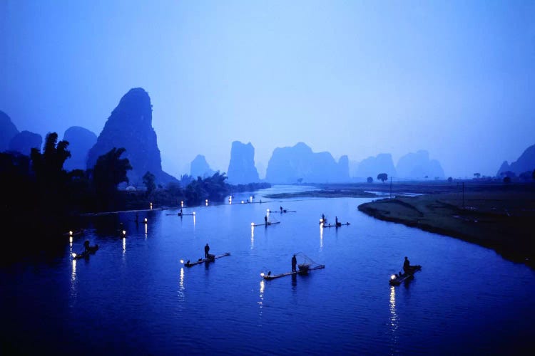 Night Fishing Guilin China by Panoramic Images wall art