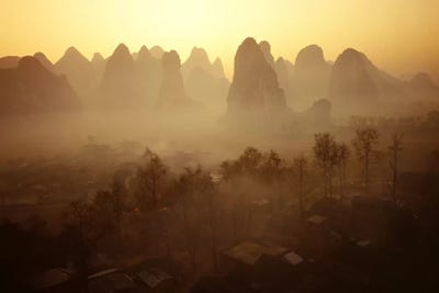 Sunrise in Mountains Guilin China by Panoramic Images canvas print