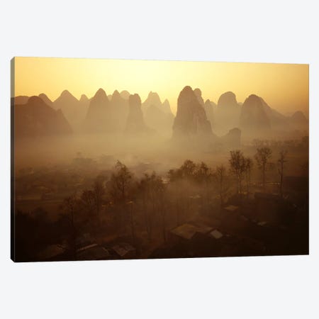 Sunrise in Mountains Guilin China Canvas Print #PIM2409} by Panoramic Images Canvas Art Print