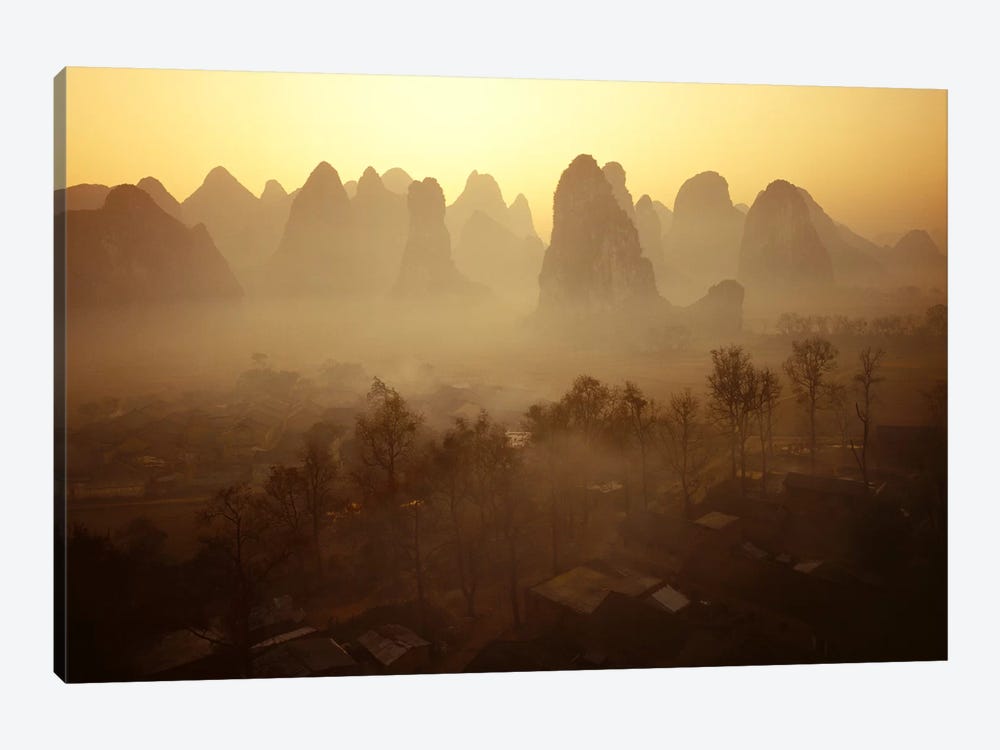 Sunrise in Mountains Guilin China by Panoramic Images 1-piece Canvas Artwork