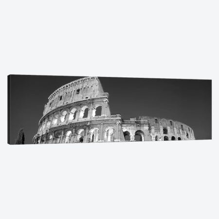 Low angle view of ruins of an amphitheater, Coliseum, Rome, Lazio, Italy (black & white) Canvas Print #PIM2413bw} by Panoramic Images Canvas Print