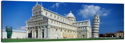 Facade of a cathedral with a towerPisa Cathedral, Leaning Tower of Pisa, Pisa, Tuscany, Italy Canvas Art Print - Leaning Tower of Pisa