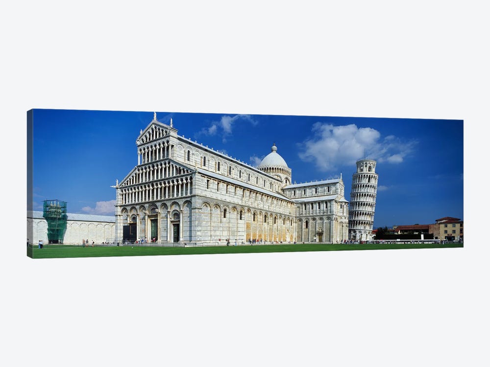 Facade of a cathedral with a towerPisa Cathedral, Leaning Tower of Pisa, Pisa, Tuscany, Italy by Panoramic Images 1-piece Canvas Artwork