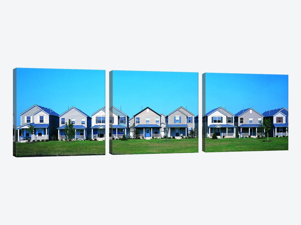 Suburban housing development Joliet IL USA by Panoramic Images 3-piece Canvas Art Print