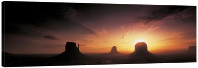 Cloudy Sunset Over The Mittens And Merrick Butte, Monument Valley, Navajo Nation, USA Canvas Art Print